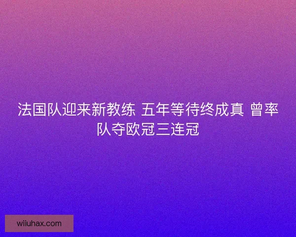 法国队迎来新教练 五年等待终成真 曾率队夺欧冠三连冠