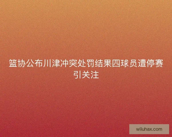 篮协公布川津冲突处罚结果四球员遭停赛引关注